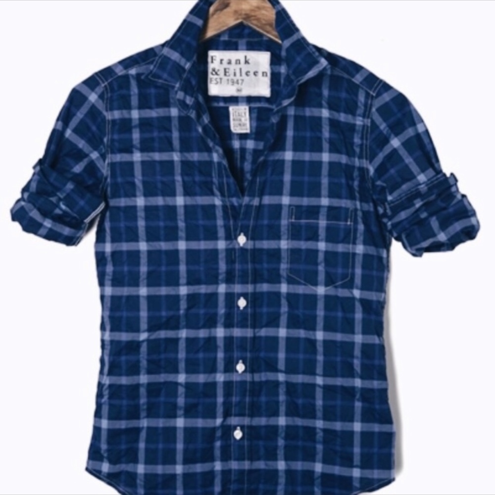 FRANK & EILEEN blue plaid Barry Shirt